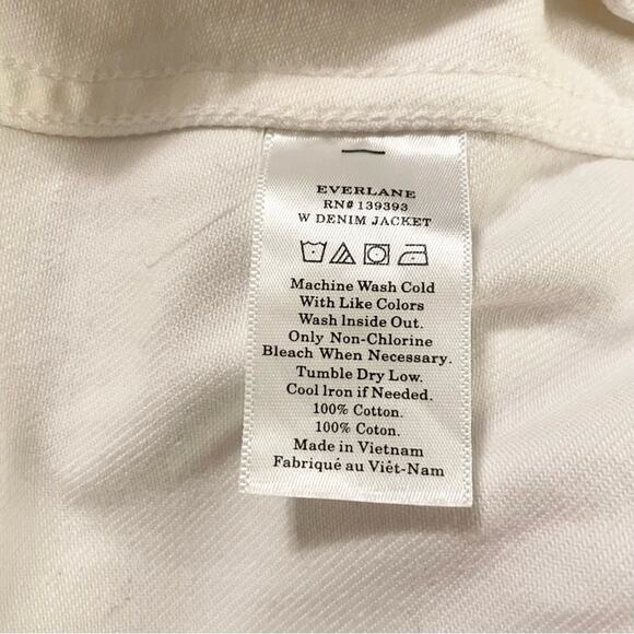 EVERLANE The Denim Jacket in Bone Cream White Pockets Button Front Size XS NEW - Picture 9 of 10